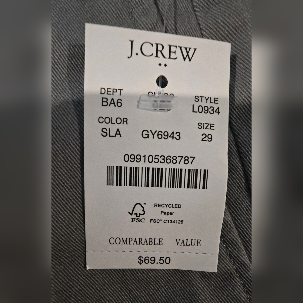 J.Crew Lightweight Grey Khaki 11in. Inseam Shorts Size 29 - Picture 2 of 6